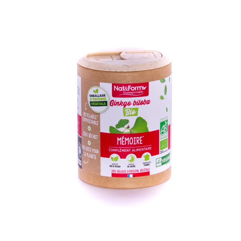 NAT&FORM | Ginkgo Biloba Bio, naturel, made in France | Parapharmacie Alpen Para