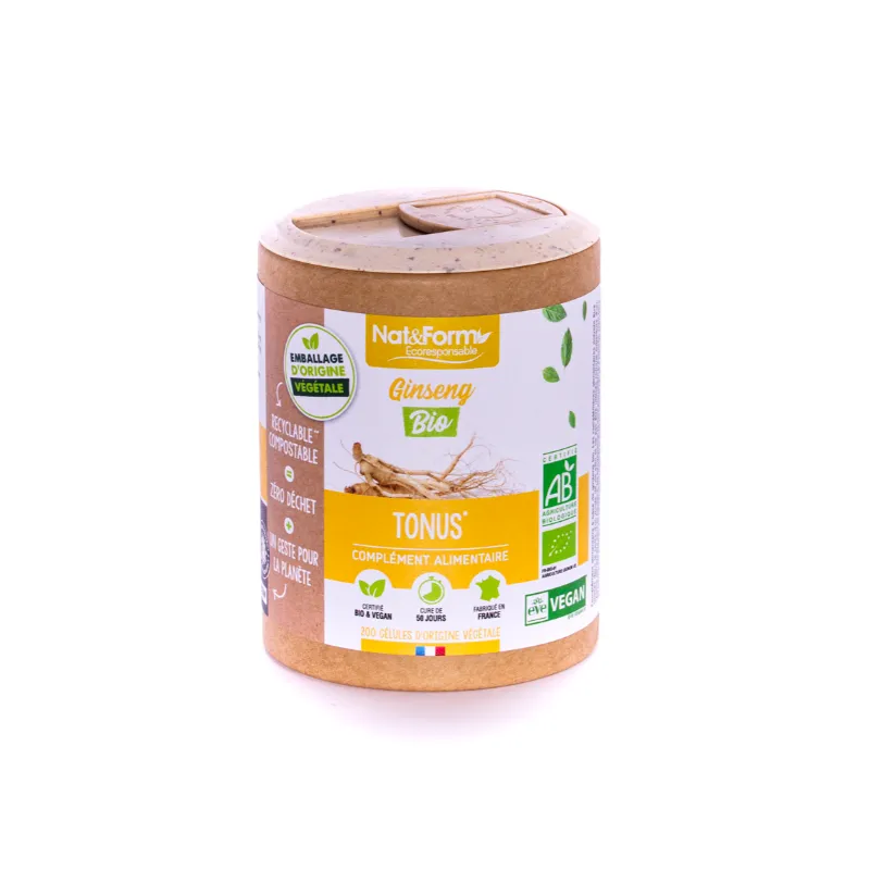 Achat Ginseng Bio (90Gel) de Nat&Form au meilleur prix du net sur AlpenPara.com