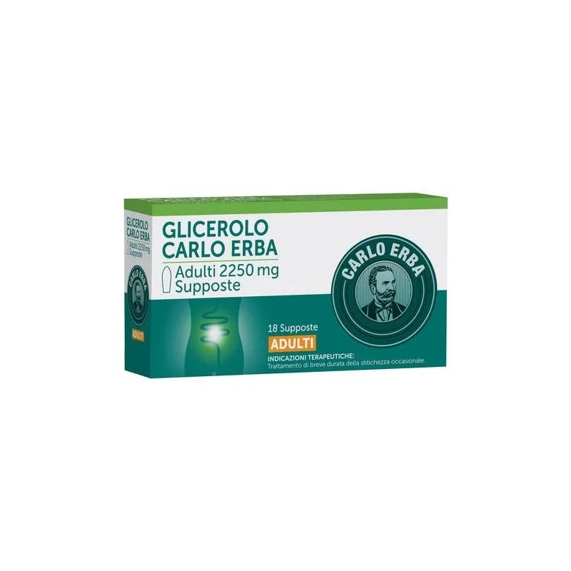 Glycérol Carlo Erba Adultes 2250mg 18 Suppositoires