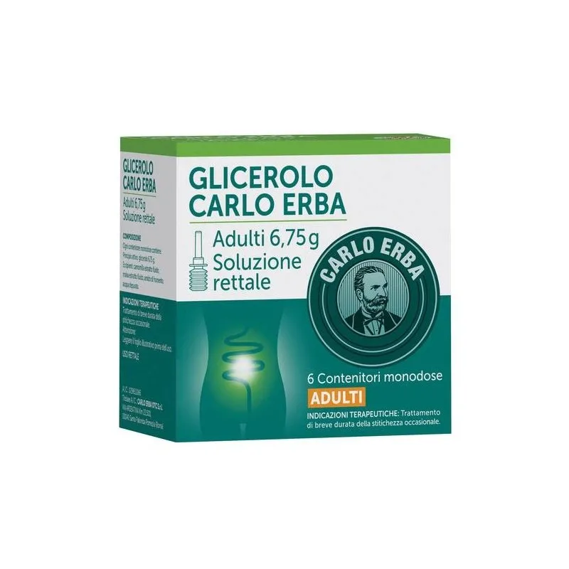 Glycérol Carlo Erba Adultes 6,75g Solution rectale 6 Lavements