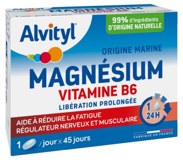 Magnésium Vitamine B6 Alvityl - boite de 45 comprimés