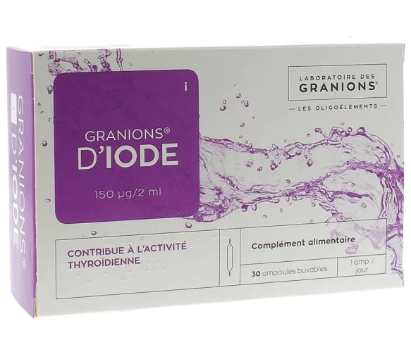 Granions d'iode ampoule buvable - boite de 30 ampoules