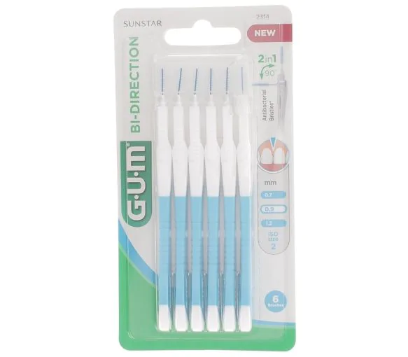 Brossette interdentaire Bi-direction 0.9 mm Gum - 6 brossettes