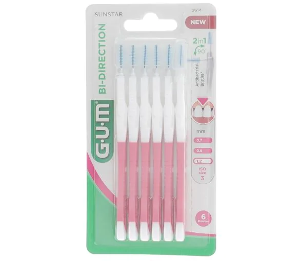 Brossette interdentaire Bi-direction 1.2 mm Gum - 6 brossettes