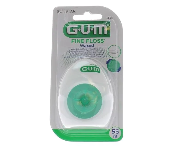 Fil dentaire fin et résistant fine floss Waxed Gum - 55 mètres