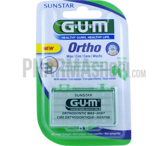 Gum ortho cire orthodontique prédécoupée menthe - 1 boîte de cire