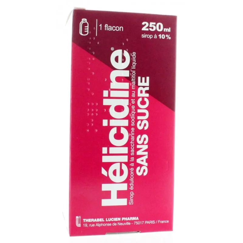 Helicidine 10 pour cent sans sucre sirop édulcoré à la saccharine...
