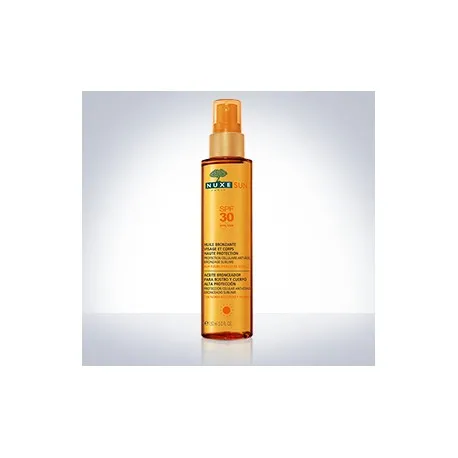 Huile bronzante visage et corps haute protection SPF30  Nuxe