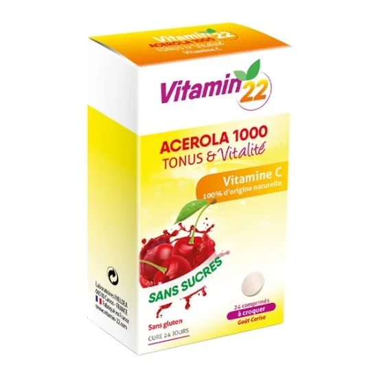 Ineldea Vitamin'22 Acérola 1000 Vitamine C 24 Comprimés
