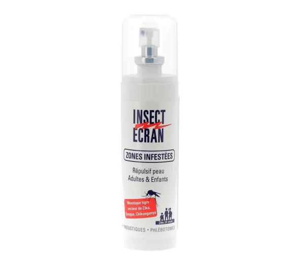 Spray répulsif anti-moustiques zones infestées Insect écran - Spray 100 ml