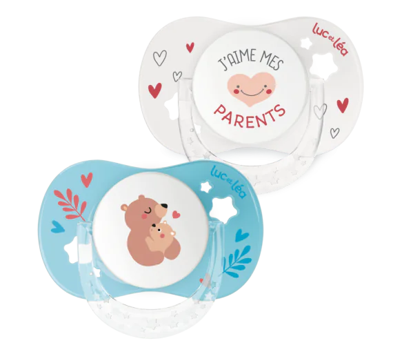 Essentiel sucette 0/6 mois Luc et Léa - lot de 2 sucettes