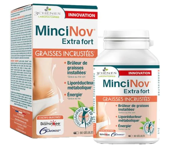MinciNov Extra Fort graisses incrustées Les 3 Chênes - boite de 80 gélules