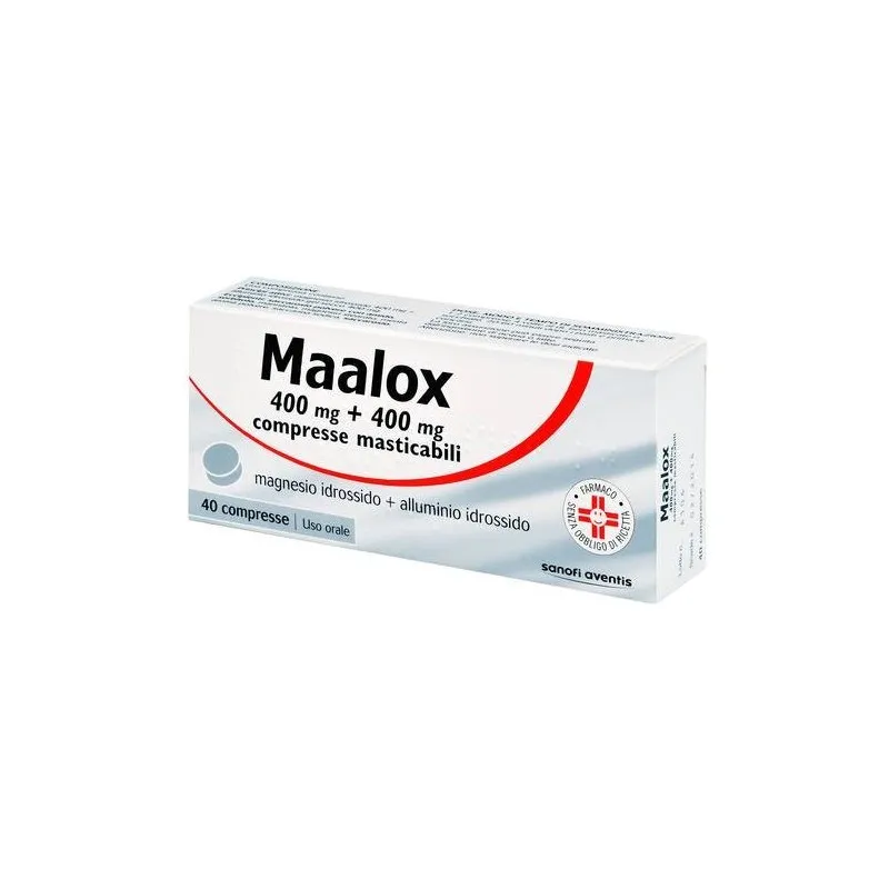 Maalox 40 Comprimés à Croquer Antiacide 400 mg + 400 mg
