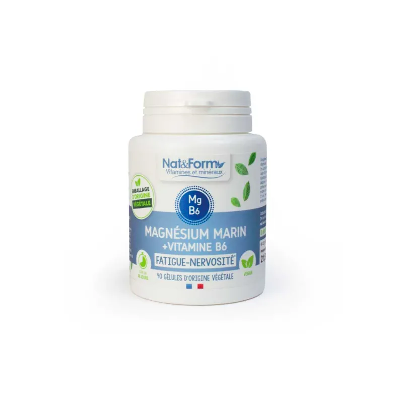 Magnésium Marin + Vitamine B6 Fatigue nerveuse et musculaire Nat&Form