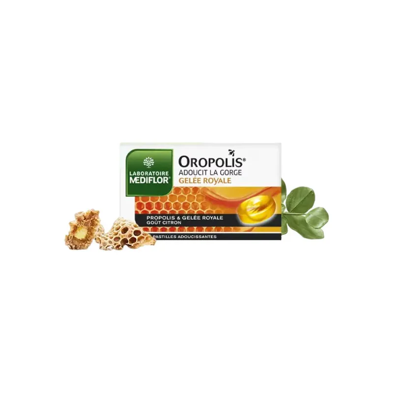 Labokapharma - Mediflor Oropolis Adoucit la gorge Gelée Royale citron 16 pastilles