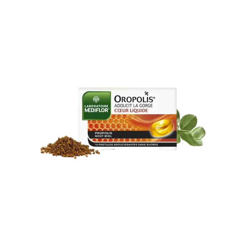 Labokapharma - Mediflor Oropolis Coeur liquide miel 16 pastilles