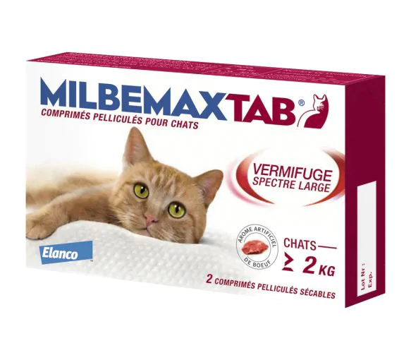 Milbemaxtab comprimé pour chats - boite de 2 comprimés