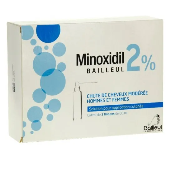 Minoxidil bailleul 2% solution pour application cutanée 3x60ml