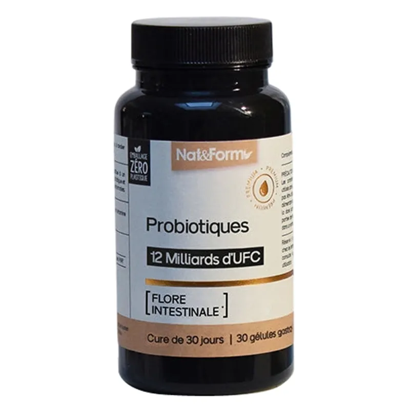 Labokapharma - Nat&Form Probiotiques flore intestinale 30 gélules gastro-résistantes
