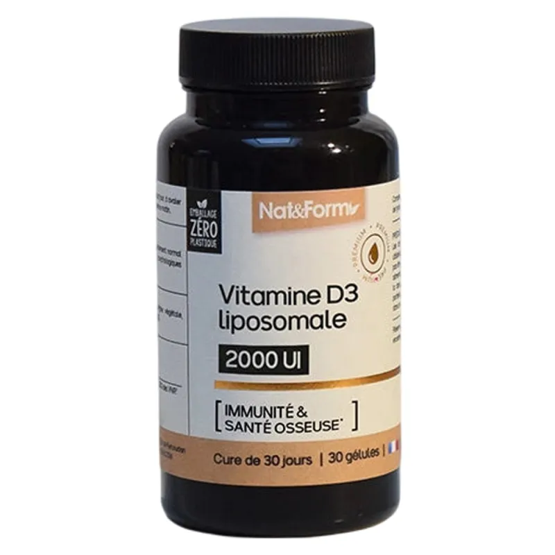Labokapharma - Nat&Form Vitamine D3 Liposomale 2000 UI 30 gélules