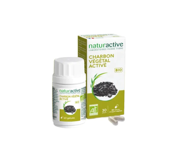 Charbon végétal activé bio Naturactive - boîte de 60 gélules