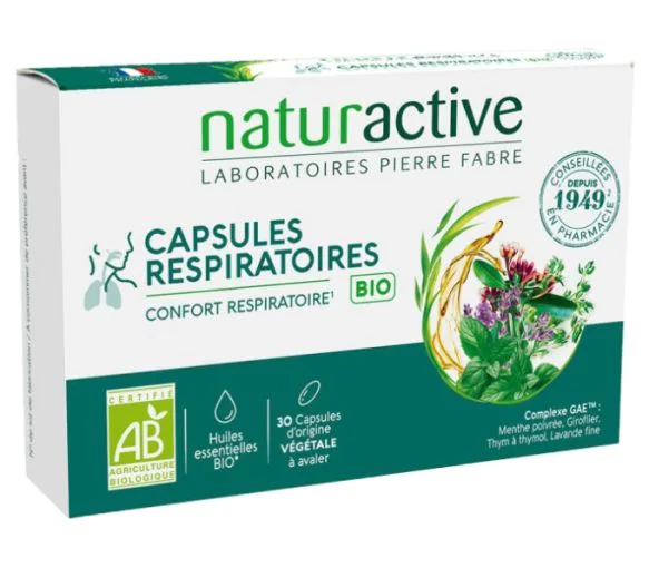 Capsules respiratoires bio Naturactive - boite de 30 capsules