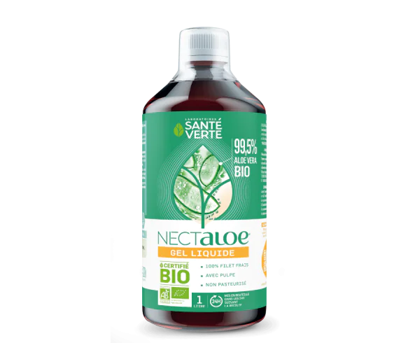 Nectaloe Aloe Vera 99,5% en gel liquide bio Santé Verte - bouteille de 1 litre