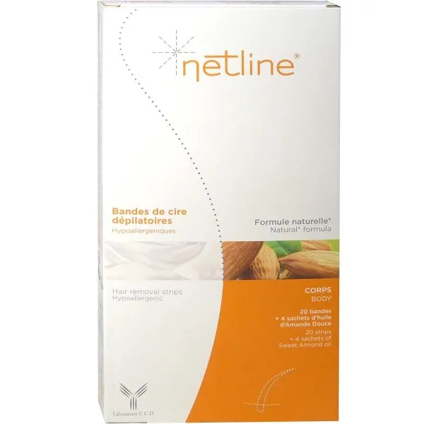 NETLINE BANDES DE CIRE DEPILATOIRES CORPS x20