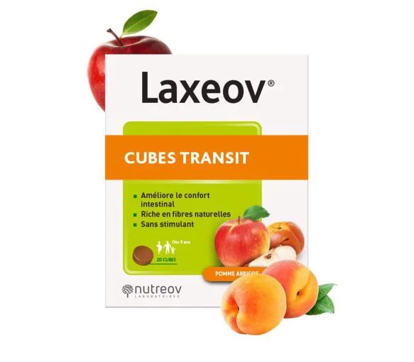 Laxeov cubes transit express pomme abricot Nutreov - boite de 20 cubes