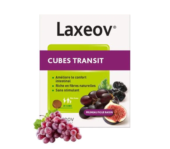 Laxeov cubes transit express pruneau figue raisin Nutreov - boite de 20 cubes