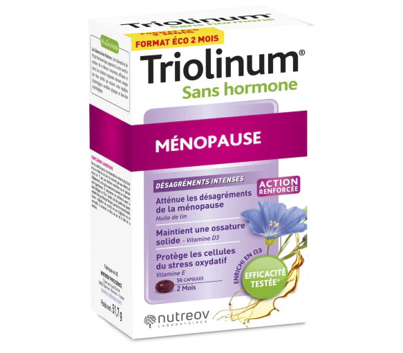 Triolinum sans hormone ménopause intensive Nutreov - boîte de 56 capsules