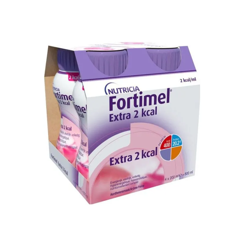Labokapharma - Nutricia Fortimel Extra 2 kcal fraise lot de 4 x 200ml