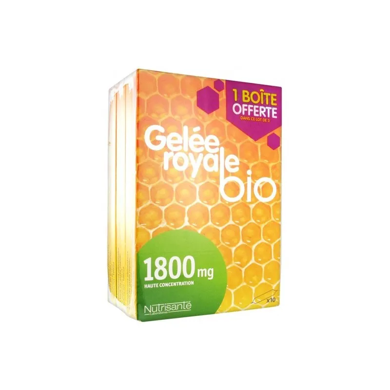 Nutrisanté gelée royale bio 1800mg Lot de 3x10 ampoules