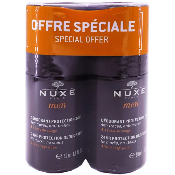 NUXE MEN DEODORANT PROTECTION 24H LOT DE 2X50ML