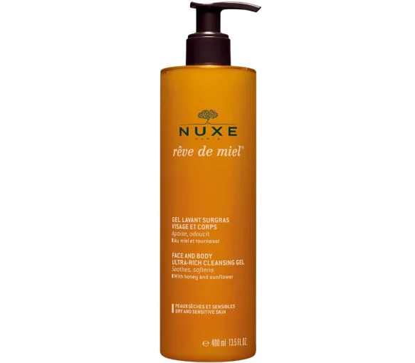 Rêve de miel gel lavant surgras visage et corps Nuxe - flacon-pompe de 400 ml