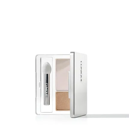 Clinique All About Shadow Duo Eye Shadow Makeup Safe For Sensitive Eyes Seashell Pink/Fawn Satin Shimmer