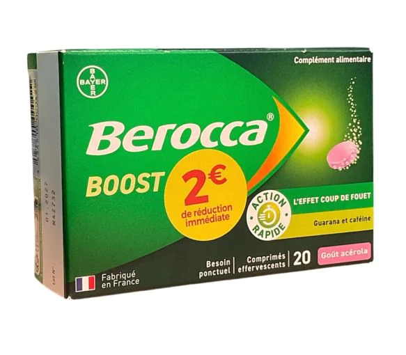Berocca boost effet coup de fouet - boite de 20 comprimés effervescents