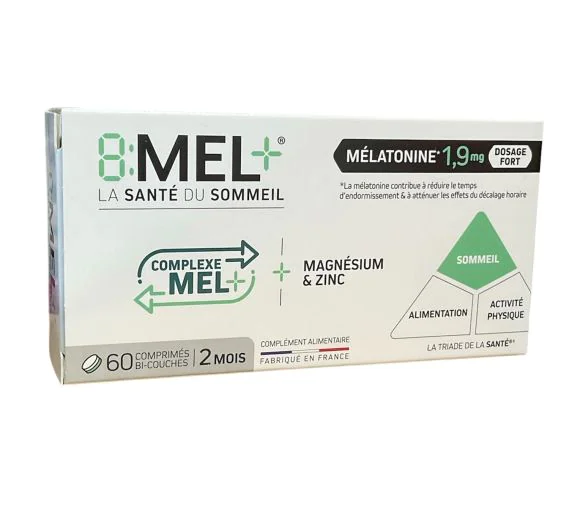 8:MEL+ mélatonine 1,9mg Menarini - boite de 60 comprimés