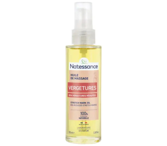 Vergetures huile de massage Natessance - flacon-pompe de 100ml