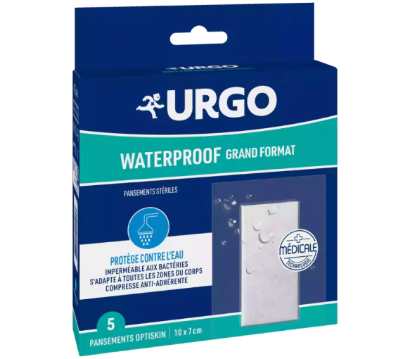 Pansements stériles Waterproof grand format Urgo - boite de 5 pansements 10x7cm