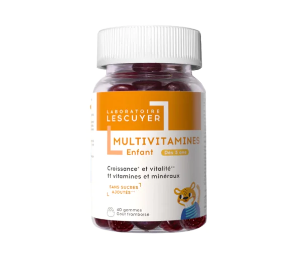 Multivitamines enfant goût framboise Lescuyer - pot de 40 gommes