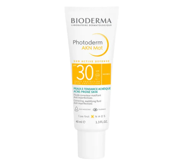 Photoderm AKN Mat fluide solaire SPF30 Bioderma - tube de 40ml