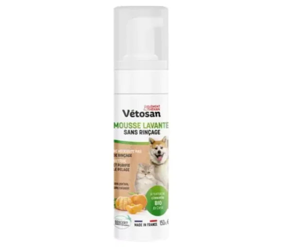 Vétosan mousse lavante sans rinçage Clément Thékan - flacon-pompe de 150ml