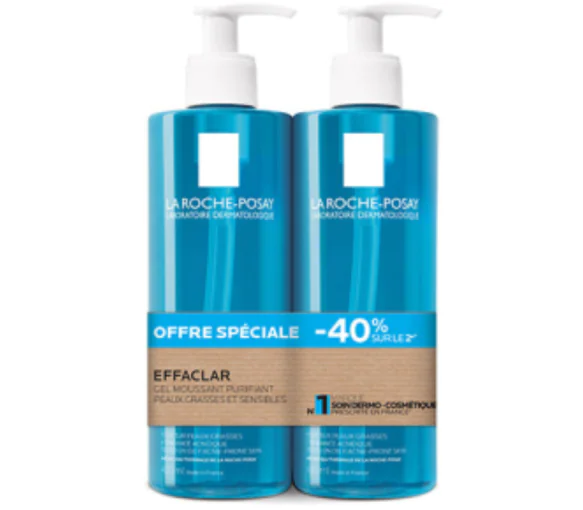 Effaclar gel moussant purifiant La Roche-Posay - offre spéciale 2x400ml