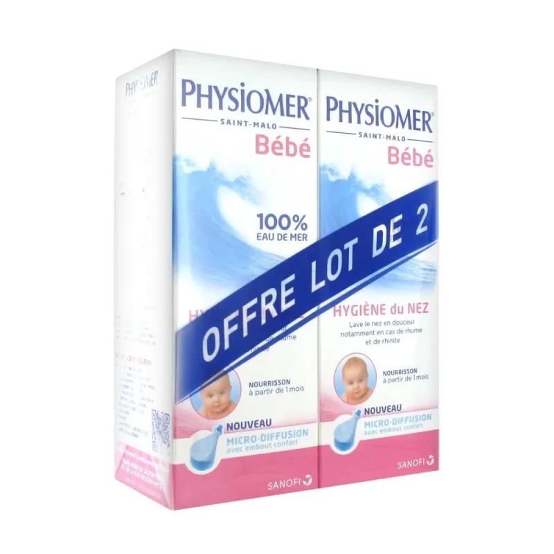 Physiomer Hygiène Nasale Nourrissons Micro-Diffusion Lot de 2 x...