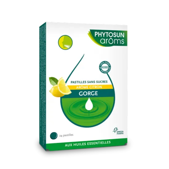 Labokapharma - Phytosun arôms gorge pastilles sans sucre citron 24 pastilles