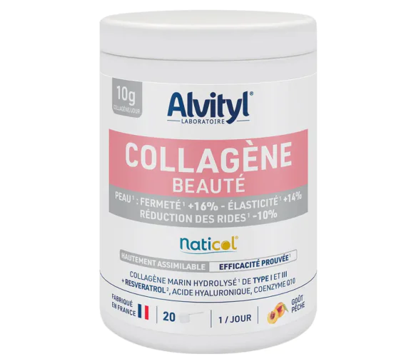 Collagène beauté naticol goût pêche Alvityl - pot de 20 doses
