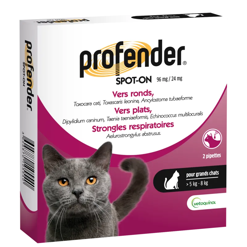 Profender Grands Chats (5-8kg) 2 Pipettes