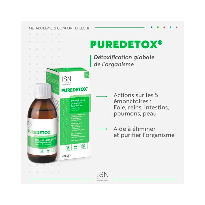 Achat PUREDETOX Detoxification Globale de l'organisme de Ineldea
