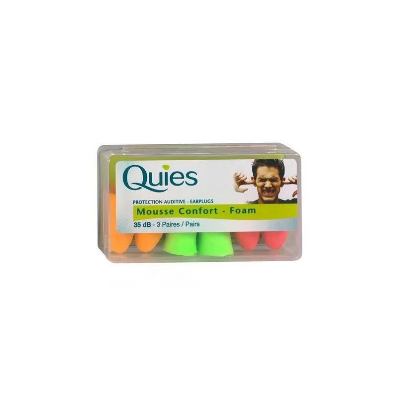 Quies Bouchons mousse fluo boite de 3 pairs | Nom de la Pharmacie...